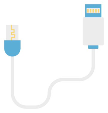 Kolayca değiştirilebilir veya düzenlediğiniz veri kablo izole renk vektör simgesi 