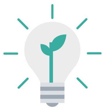 Kolayca değiştirilebilir veya düzenlediğiniz Eko ampul izole renk vektör simgesi