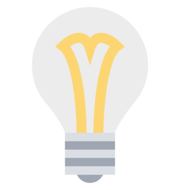 Kolayca değiştirilebilir veya düzenlediğiniz ampul izole renk vektör simgesi