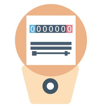 Kolayca değiştirilebilir veya düzenlediğiniz elektrik metre izole renk vektör simgesi 