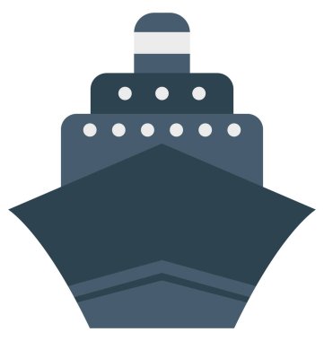 Kolayca değiştirilebilir veya düzenlediğiniz gemi izole renk vektör simgesi