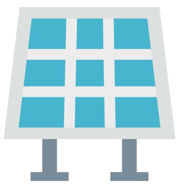 Kolayca değiştirilebilir veya düzenlediğiniz güneş paneli izole renk vektör simgesi