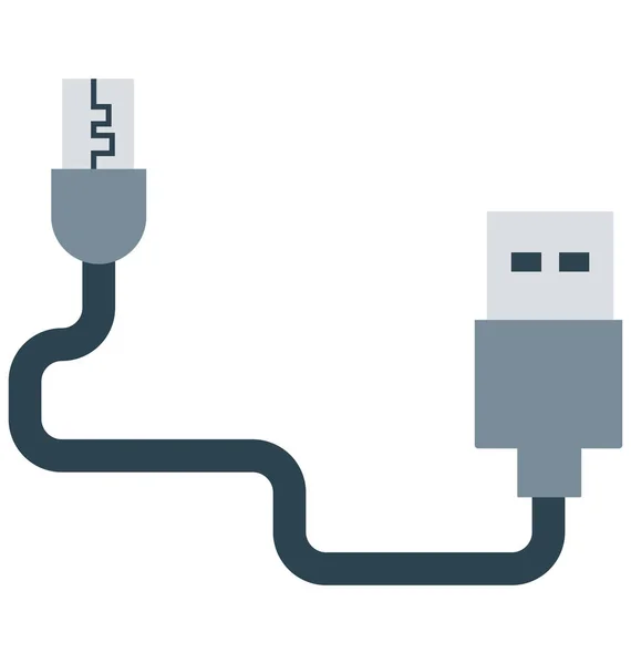 Isoliertes Farbvektorsymbol Für Datenkabel Das Leicht Geändert Oder Bearbeitet Werden — Stockvektor