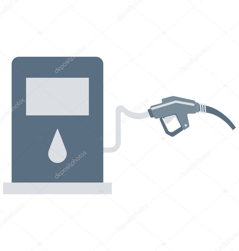 Fuel Station Isolated Color Vector icon that can be easily modified or edit
