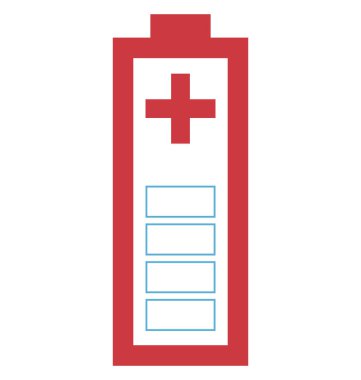 Kolayca değiştirilebilir veya düzenlediğiniz pil izole renk vektör simgesi