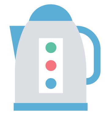 Kolayca değiştirilebilir veya düzenlediğiniz elektrikli su ısıtıcısı izole renk vektör simgesi