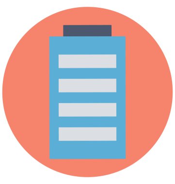 Kolayca değiştirilebilir veya düzenlediğiniz pil izole renk vektör simgesi