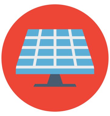 Kolayca değiştirilebilir veya düzenlediğiniz güneş paneli izole renk vektör simgesi