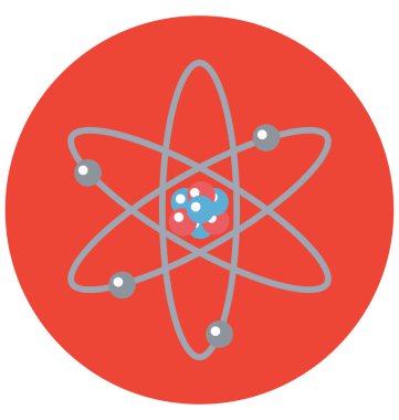 Kolayca değiştirilebilir veya düzenlediğiniz atom izole renk vektör simgesi 