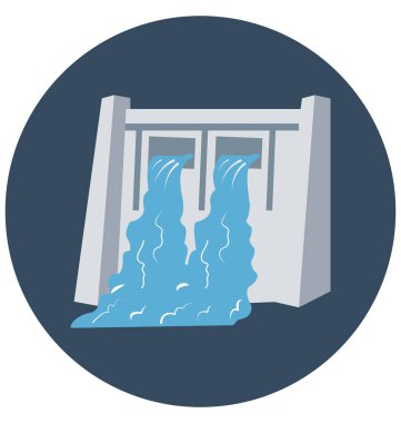 Kolayca değiştirilebilir veya düzenlediğiniz su Barajı izole renk vektör simgesi