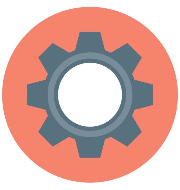 Kolayca değiştirilebilir veya düzenlediğiniz cog izole renk vektör simgesi