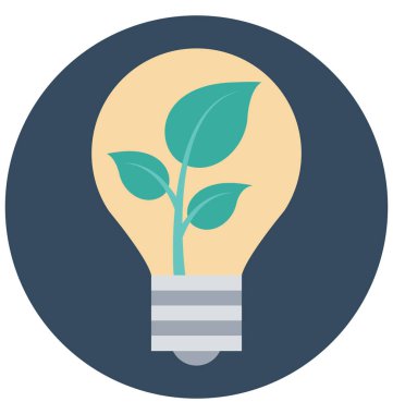 Kolayca değiştirilebilir veya düzenlediğiniz Eko ampul izole renk vektör simgesi