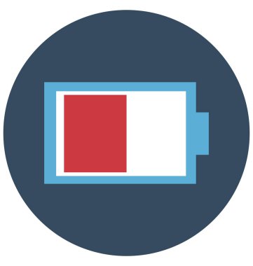Kolayca değiştirilebilir veya düzenlediğiniz yarım pil izole renk vektör simgesi