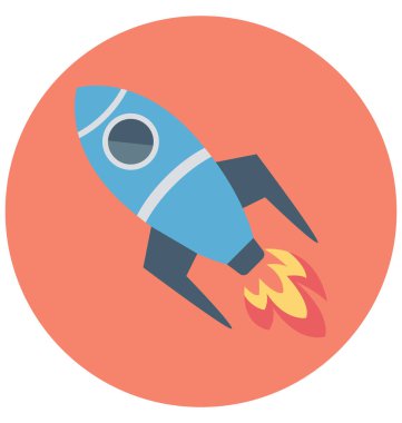 Kolayca değiştirilebilir veya düzenlediğiniz roket izole renk vektör simgesi