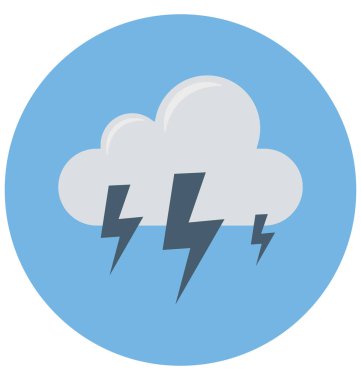 Kolayca değiştirilebilir veya düzenlediğiniz fırtına izole renk vektör simgesi