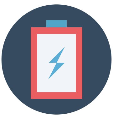 Kolayca değiştirilebilir veya düzenlediğiniz pil izole renk vektör simgesi