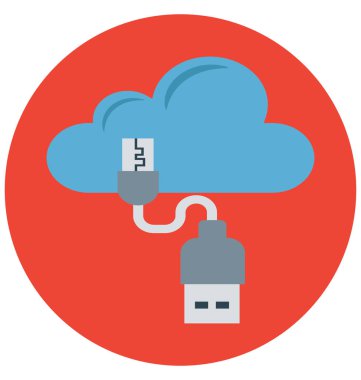 Kolayca değiştirilebilir veya düzenlediğiniz Usb kablo izole renk vektör simgesi 