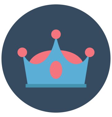 Kolayca değiştirilebilir veya düzenlediğiniz taç izole renk vektör simgesi