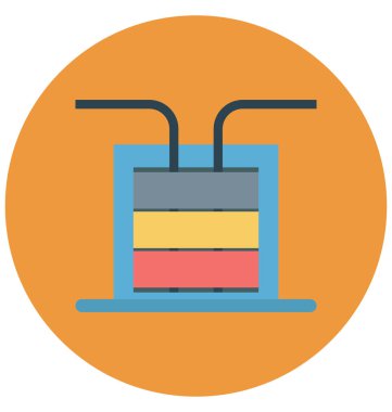 Kolayca değiştirilebilir veya düzenlediğiniz elektrik trafo izole renk vektör simgesi