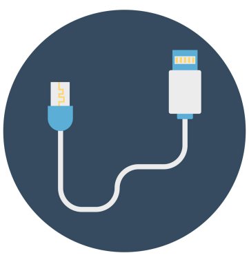 Kolayca değiştirilebilir veya düzenlediğiniz veri kablo izole renk vektör simgesi 