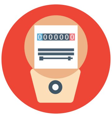 Kolayca değiştirilebilir veya düzenlediğiniz elektrik metre izole renk vektör simgesi 