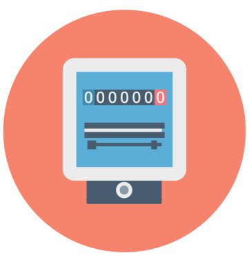 Kolayca değiştirilebilir veya düzenlediğiniz elektrik metre izole renk vektör simgesi 