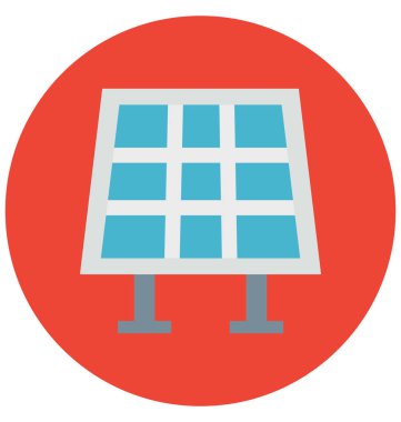 Kolayca değiştirilebilir veya düzenlediğiniz güneş paneli izole renk vektör simgesi