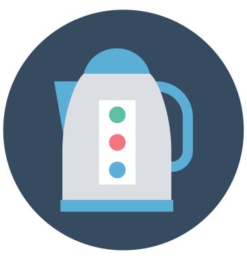 Kolayca değiştirilebilir veya düzenlediğiniz elektrikli su ısıtıcısı izole renk vektör simgesi