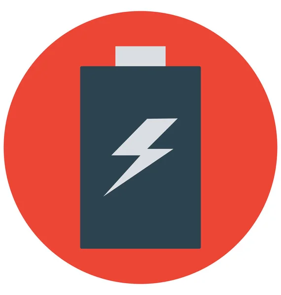 Icono Aislado Del Vector Color Batería Que Puede Modificar Editar — Vector de stock