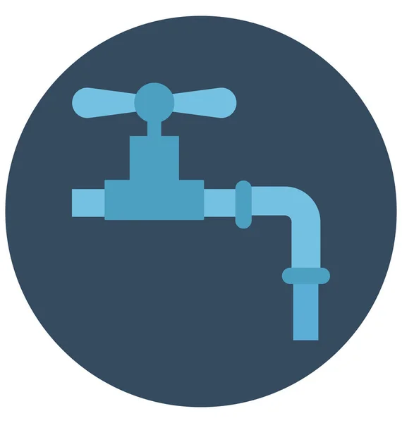 Water Valve Isolated Color Vector Icon Can Easily Modified Edit — Stock Vector