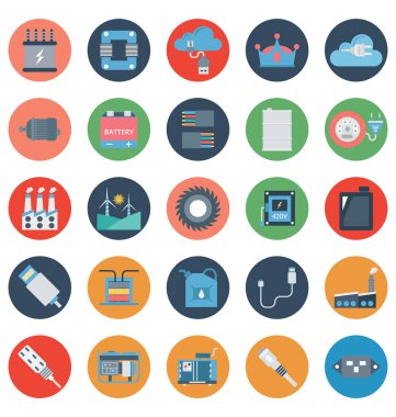 Güç ve enerji izole vektör simgeleri kolayca değiştirilebilir veya düzenlediğiniz ayarla