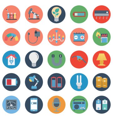 Güç ve enerji izole vektör simgeleri kolayca değiştirilebilir veya düzenlediğiniz ayarla