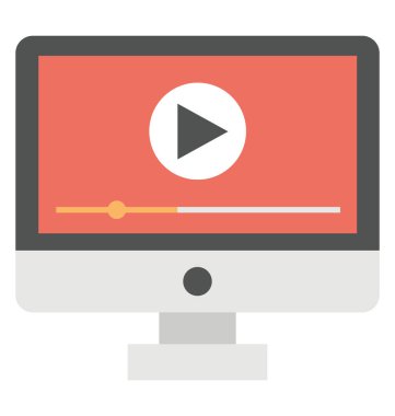 Kolayca değiştirilebilir veya düzenlediğiniz video Player izole vektör simgesi