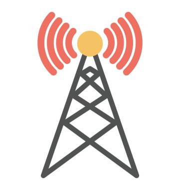 Kolayca değiştirilebilir veya düzenlediğiniz Tv Kulesi izole vektör simgesi