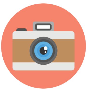 Kolayca değiştirilebilir veya düzenlediğiniz kamera izole vektör simgesi flash