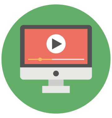 Kolayca değiştirilebilir veya düzenlediğiniz video Player izole vektör simgesi