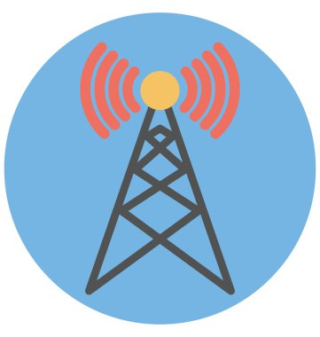 Kolayca değiştirilebilir veya düzenlediğiniz Tv Kulesi izole vektör simgesi