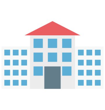 Okul binası renk izole vektör kolayca değiştirilebilir veya Düzenle simgesini