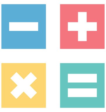 matematik sembolleri, hesaplama renk izole vektör simgesi kolayca değiştirilebilir veya düzenlediğiniz