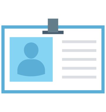 Kimlik kartı renk izole kolayca değiştirilebilir veya düzenlediğiniz vektör simge