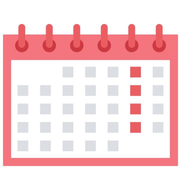 Takvim renk izole vektör kolayca değiştirilebilir veya Düzenle simgesini