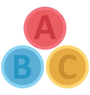 Alfabe blok renk izole vektör kolayca değiştirilebilir veya Düzenle simgesini