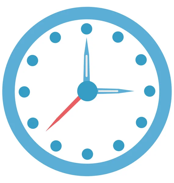 Clock Color Isolated Vector Icon Que Pode Ser Facilmente Modificado —  Vetores de Stock