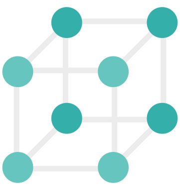 Molekül küp şekli, küp molekül renk izole vektör simgesi kolayca değiştirilebilir veya düzenlediğiniz