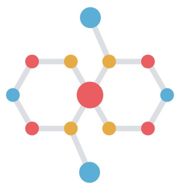 Molekül küp şekli, küp molekül renk izole vektör simgesi kolayca değiştirilebilir veya düzenlediğiniz