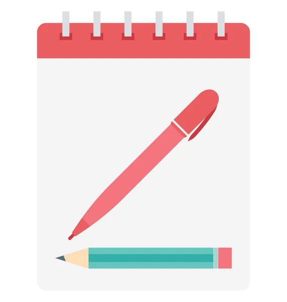 Diary Color Icono Vectorial Aislado Que Puede Modificar Editar Fácilmente — Vector de stock