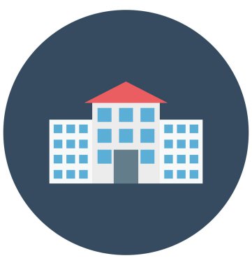 Okul binası renk izole vektör kolayca değiştirilebilir veya Düzenle simgesini