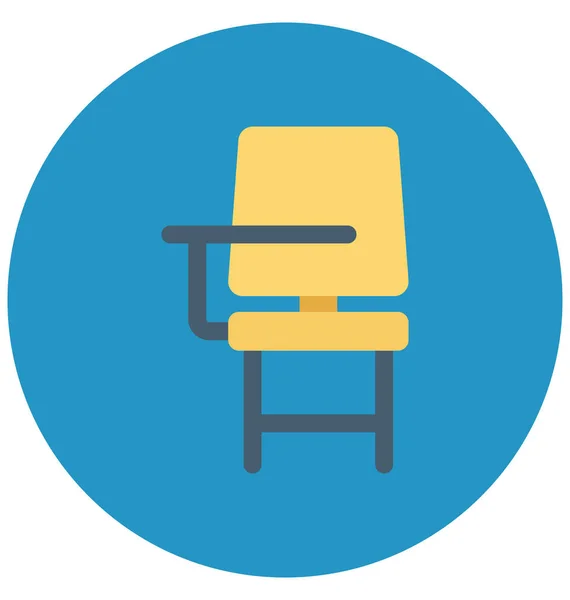 Studentské Židle Barva Izolované Vektorové Ikonu Která Lze Snadno Upravit — Stockový vektor