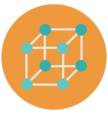 Molekül küp şekli, küp molekül renk izole vektör simgesi kolayca değiştirilebilir veya düzenlediğiniz