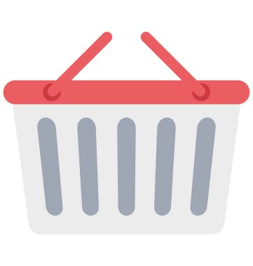 Kolayca değiştirilebilir veya düzenlediğiniz izole renkli vektör simge alışveriş sepeti,.